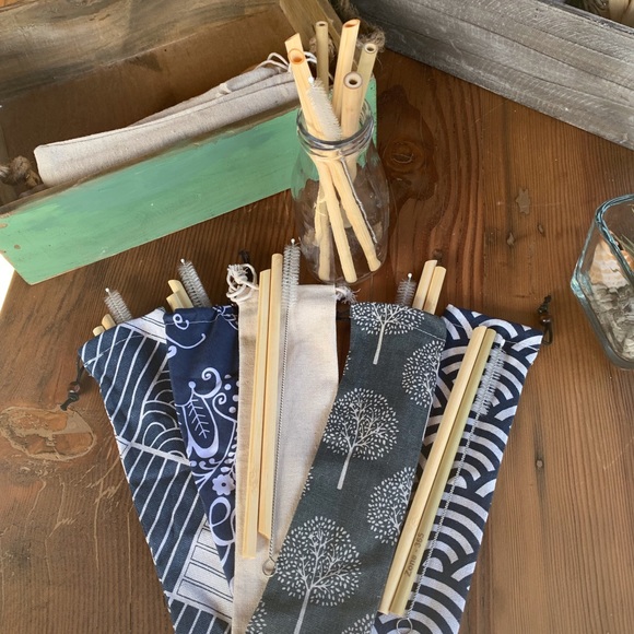 🎉HP🌱REUSABLE ECO FRIENDLY BAMBOO SMOOTHIE STRAWS - Picture 1 of 8